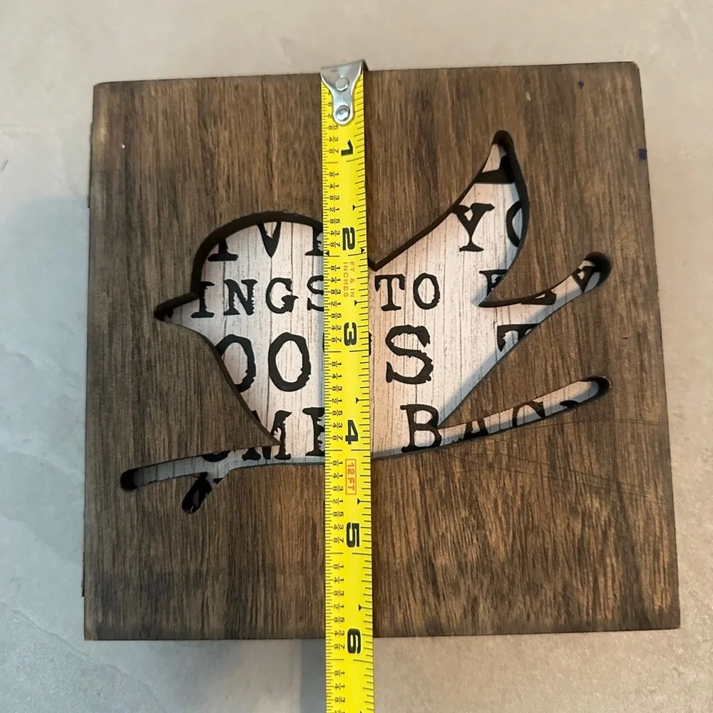 Bird Decor Wooden Wall Sign Book Family Gives You Wings To Fly Youngs Inc